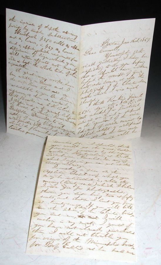 Item #025986 6 Page Autographed Letter, January 1, 1867, much on Science. Edward Charles Pickering.