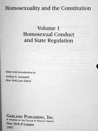Homosexuality and the Constitution (4 Volume set)