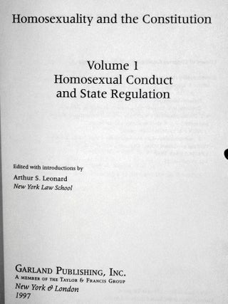 Homosexuality and the Constitution (4 Volume set)