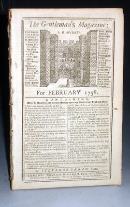 Item #026651 The Gentleman's Magazine for Feburary 1758. Sylvanus Urban
