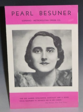 Item #027387 Pearl Besuner, Photographs and Promotional Leaflet. Pearl Besuner