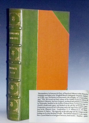Item #027577 Napoleon's Memoirs: Volume I; Corsia to Marengo; Volulme II: Waterloo Campaign....