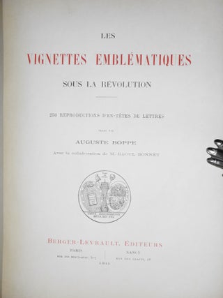 Les Vignettes Emblematiques Sous La Revolution; 250 Reproductions D'en-Tetes De Letteres