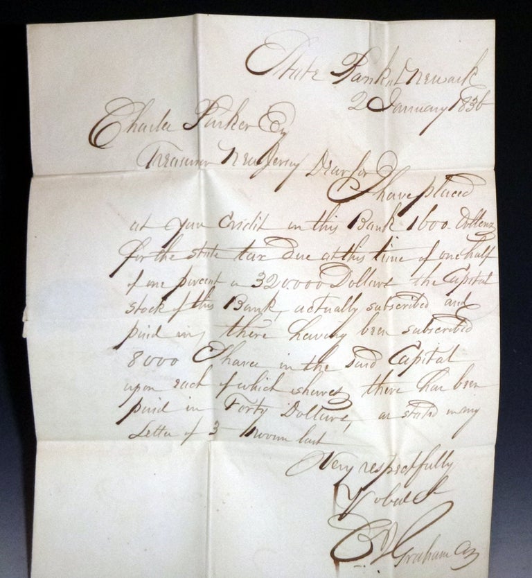 Item #027988 1als, to Charles Parker, State Treasurer, New Jersey (January 2, 1836). S. C. G. Graham.