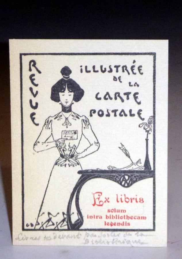 Item #027996 [Bookplate] Revue Ilustreee De La Carte Postale, Ex Libris Actum Intra Biblietbecam Legendis. Georges Demeufve.