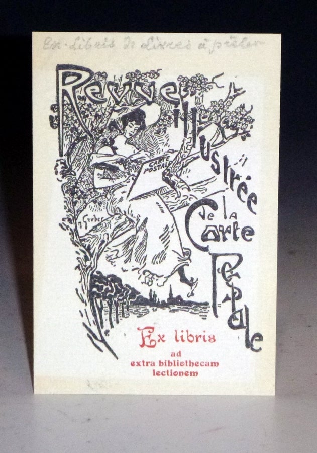Item #027997 [Bookplate] Revue Illustreee Carte Postale, Ex-Libris Ad Exrtra Bibliobecam Lectienem. Jacques Gruber.
