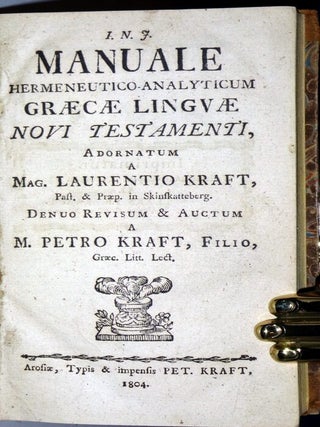 Manuale Hermenutico-Analysticum Graecae Linguae Novi Testamenti