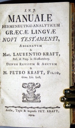 Manuale Hermenutico-Analysticum Graecae Linguae Novi Testamenti