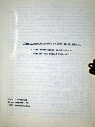 Meine Familie and Eine Frontbuhnen Geschichte (2 Vol set)