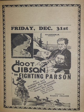 Item #028135 Theatre Advertising Handout: Hoot Gibson: The Fighting Parson (1933
