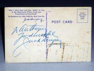 Postcard of Jack Dempsey-Jess Willard fight in Which he Became World Champion (inscribed By Jack Dempsey)