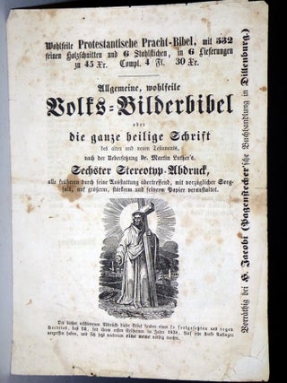 Item #028160 (Prospectus) Allgemeine, Wohlfeile Volks-Bilderbibel Oder die Ganze Heilige Schrift...