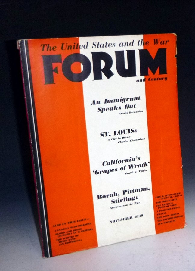 Item #028166 "St. Louis: A City in Decay" in Forum Magazine (November 1939); Also "California's 'Grapes of Wrath'."