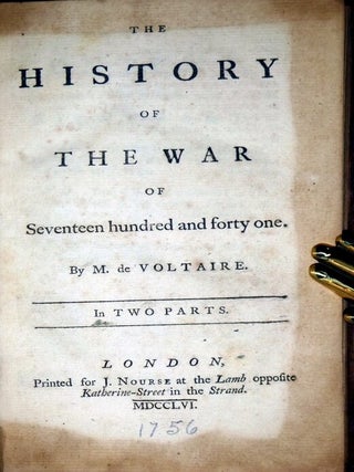 The History of the War of Seventeen Hundred and Forty One, the Second Edition