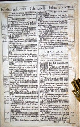 A Leaf from the 1611 King James Bible with the Noblest monument of English Prose [and] the Printing of the King James Bible