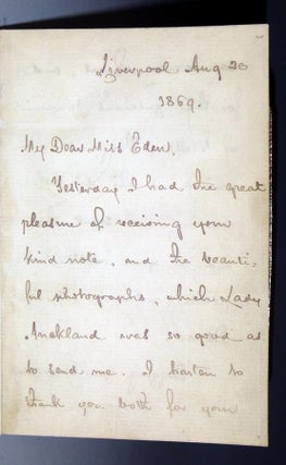 Item #028303 3 Page Letter to Eleanor Eden, August 20, 1869. Henry Wadsworth Longfellow