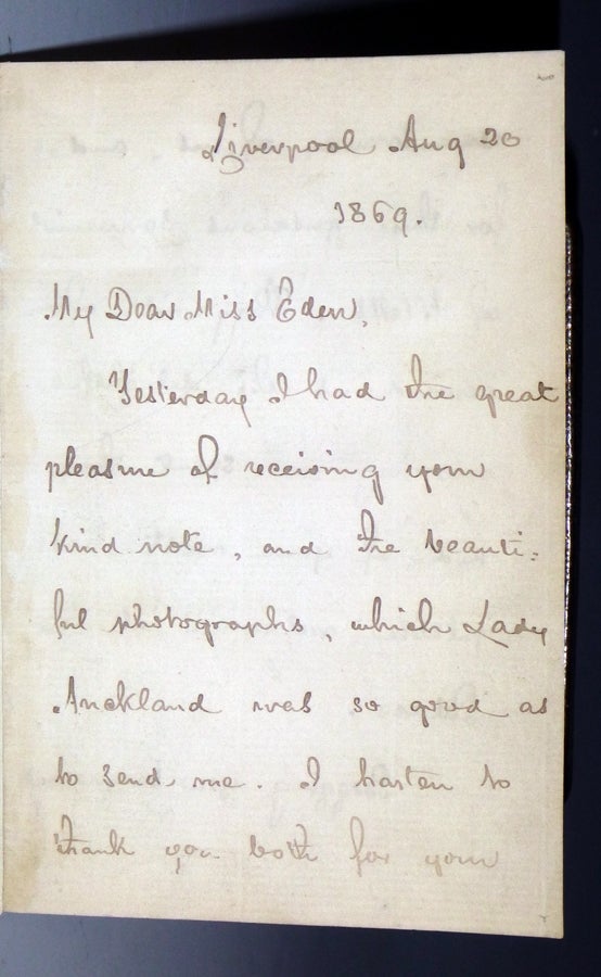 Item #028303 3 Page Letter to Eleanor Eden, August 20, 1869. Henry Wadsworth Longfellow.