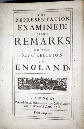 Item #028497 The Representation Examined; Being Remarks on the State of Religion in England