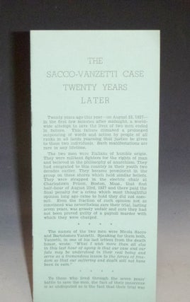 A Collection of Sacco-Vanzetti Ephemera