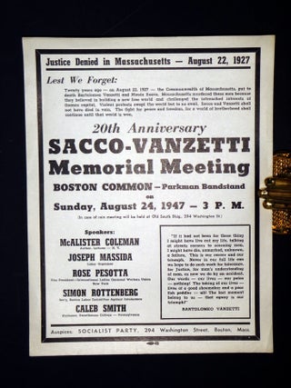 A Collection of Sacco-Vanzetti Ephemera