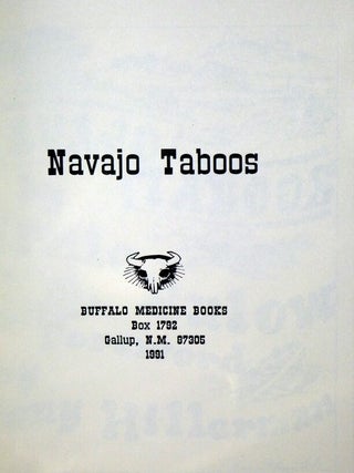 Navajo Taboos, Foreward by Tony Hillerman, Illustrations By Ernest Franklin (signed By All three)