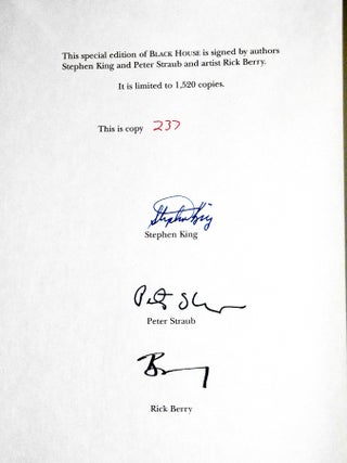 Black House (limited to 1520 copies) Signed By Stephen King, Peter Straub, and Rick Berry