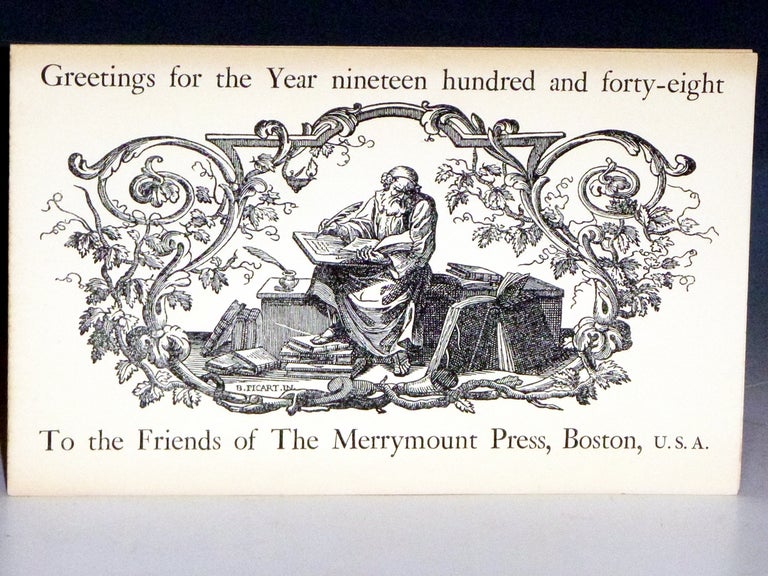 Item #028877 Greeting for the Year Nineteen Hundred and Forty-Eight; By the Friends of the Merrymout Press, Boston, U.S.A. Bernard Picart.