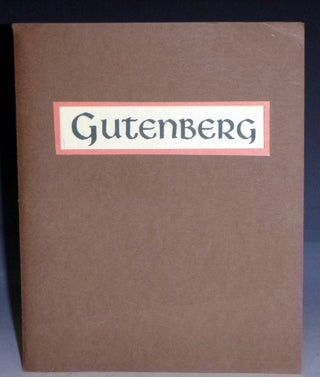 Item #028889 Gutenberg (Limited and Signed by the Author to 140 copies). Carol Cunningham