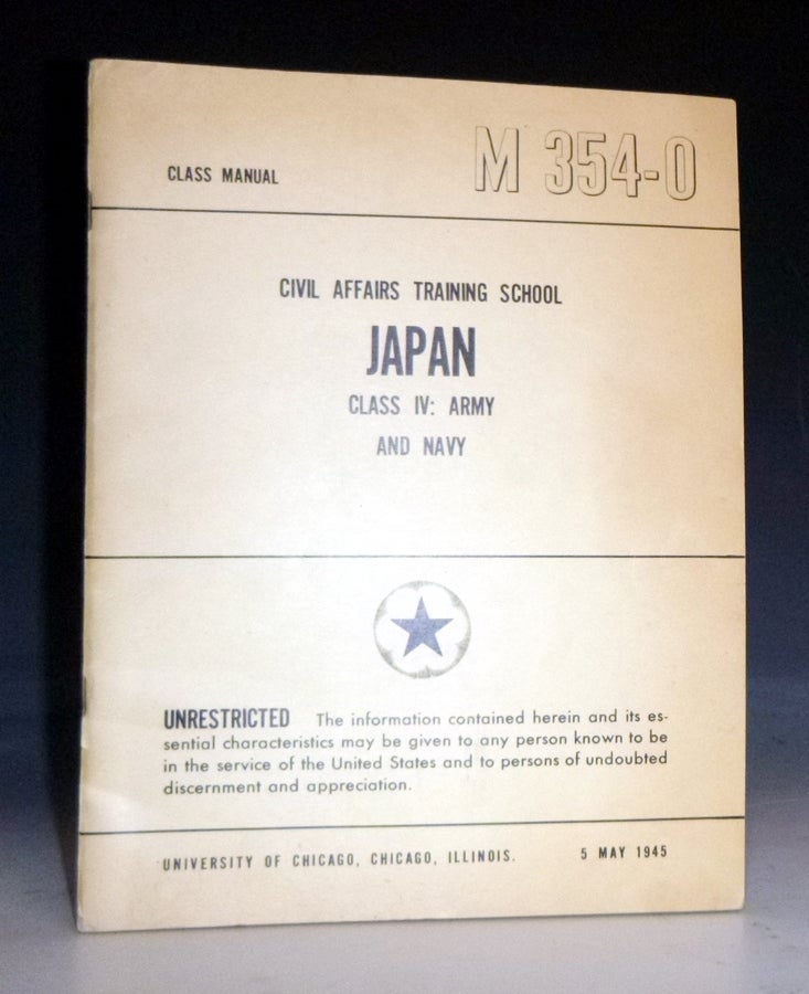 Item #028923 Japan, Class IV: Army and Navy (M 354-0). United States. Civil Affairs Training School, University of Chicago.