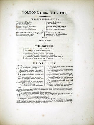 The Dramatic Works of Ben Jonson; Printed from the Text, with the Notes of Peter Whalley