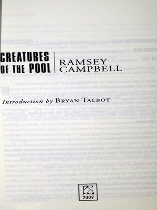 Creatures of the Pool, Signed, Limited to 100 Copies, Also Signed By Bryan Talbot Who Has Written the Introduction