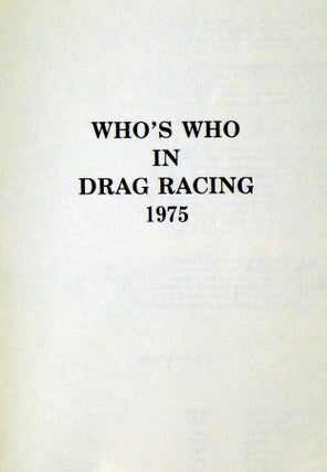 Who's Who in Drag Racing 1975