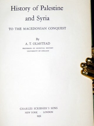 History of Palestine and Syria to the Macdonian Conquest