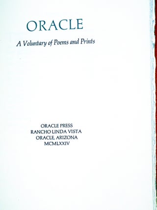 Oracle: a Voluntary of Poems and Prints