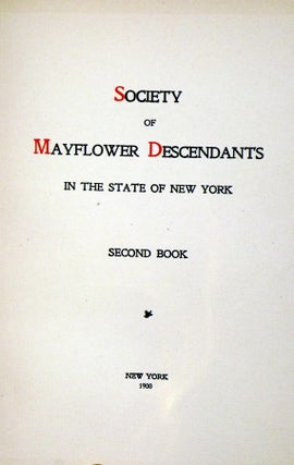 Society of Mayflower Descendents, First Year Book (New York)