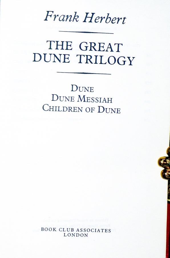 The Great Dune Trilogy: Dune, Dune Messiah, And The Children Of Dune ...