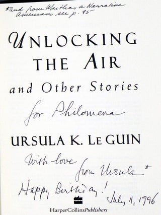 Unlocking the Air and Other Stories (inscribed the author)