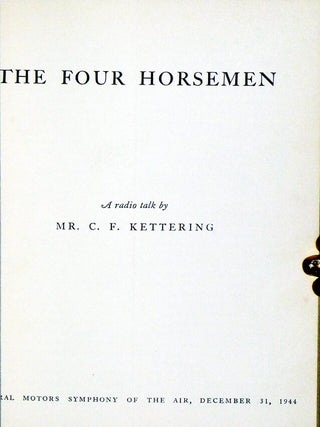 A Series of Radio Talks By C. F. Kettering (September 12, 1943-September 21, 1946