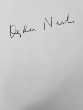 Verses from 1929 on (signed By Ogden Nash)
