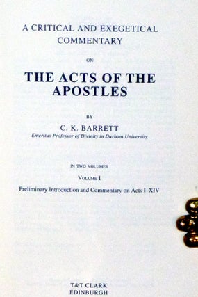 A Critical and Exegetical Commentary on the Acts of the Apostles (2 Volume set)