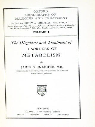 Oxford Monographs on Diagnosis and Treatment, 10 Volume Set.