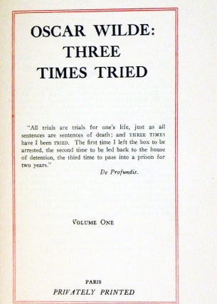 Oscar Wilde--Three Times Tried