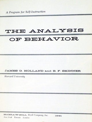 The Analysis of Behavior