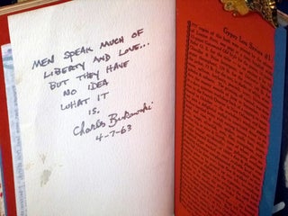 It Catches My Heart in My Hands (Last Copy of Jon Edgar Webb, with Two Page Letter of Buk Bound in, Several Signed pages of Buk)