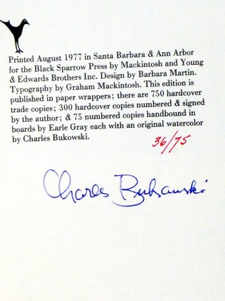 Love is a Dog From Hell: Poems, 1974-77 (signed, Limited to 75 Copies, with Original Bukowski painting)