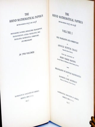 The Rhind Mathematical Papyrus, British Museum 10057 and 10058 (2 Volume set)