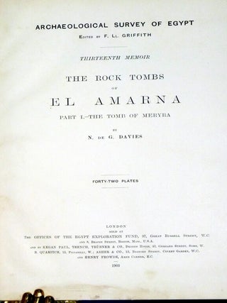 The Rock Tombs of El-Amarna. 6 Volume Set