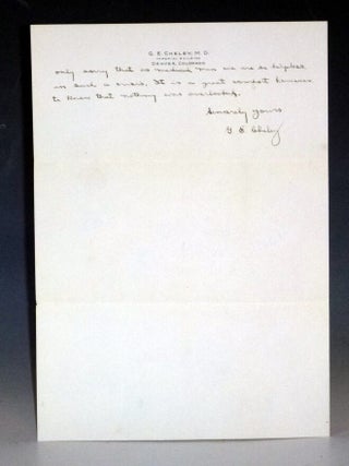 2 Page Autographed Letter re: Medical Exam