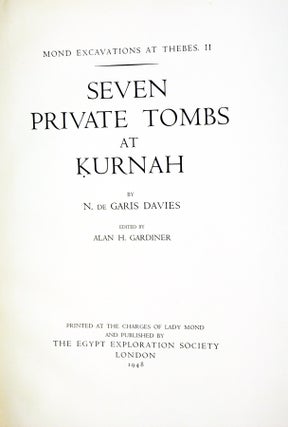 Seven Private Tombs at Kurnah