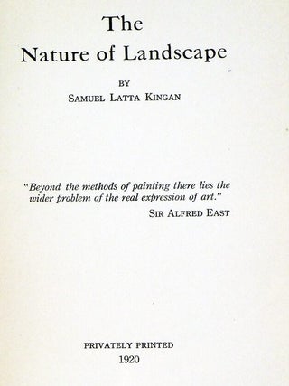 The Nature of Landscape